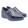 Pitillos 10024 negro - Mocasín de piel para mujer con empeine grabado