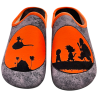 Zapatillas de estar en casa para hombre con dibujo divertido en naranja y negro