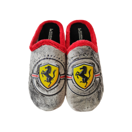 Zapatillas de casa para hombre en gris sin talón y plantillas extraíbles