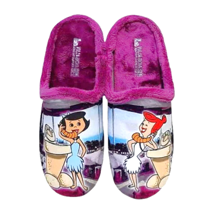 Zapatillas de Estar por casa para Mujer con dibujos de amigas y plantilla extraíbles