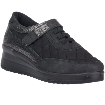 Mysoft 570 Zapato Deportivo de color negro con cierre de elasticos y velcro