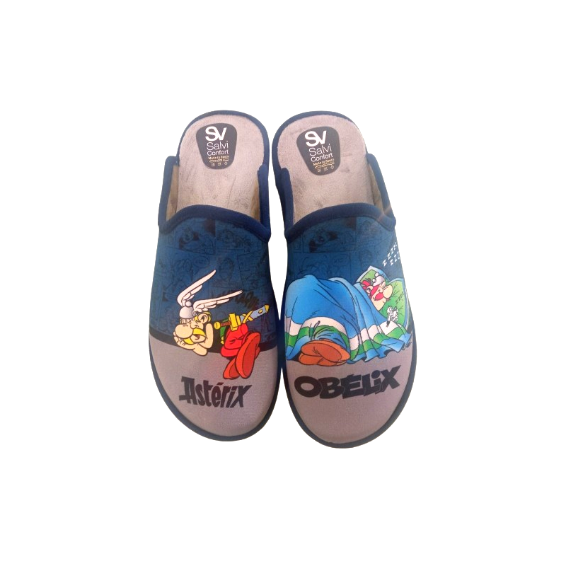 Asterix y Obélix - Zapatillas de casa de invierno para hombre con dibujo divertido