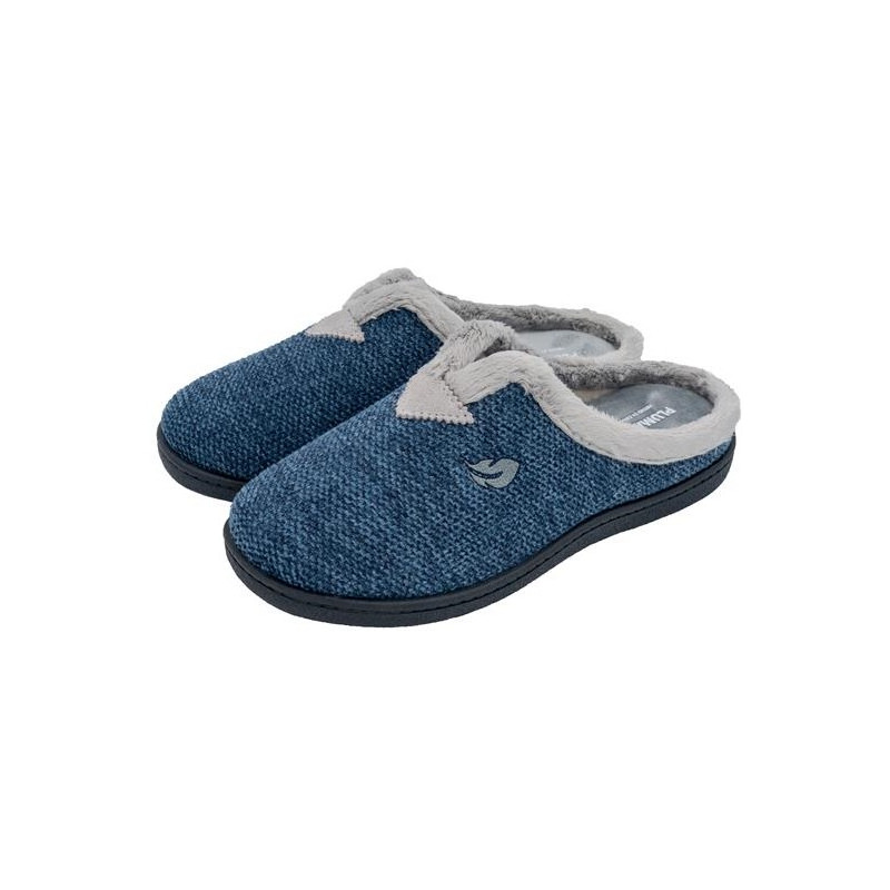 Plumaflex 12013 azul marino - Zapatillas de casa para mujer de paño jaspeado