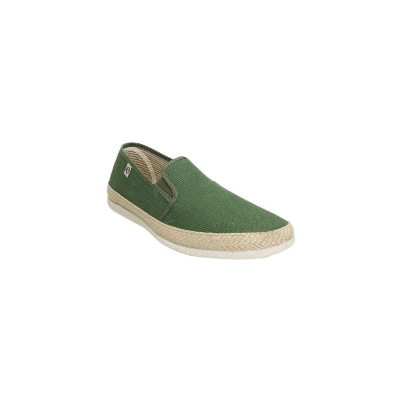 Zapatillas de lona en forma de espiga para hombre en verde