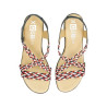 Sandalias de tiras trenzadas con cuña en tonos azul, rojo y blanco