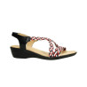 Sandalias de tiras trenzadas con cuña en tonos azul, rojo y blanco