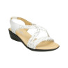 Sandalias de tiras trenzadas con cuña en tonos azul, rojo y blanco