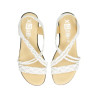 Sandalias de tiras trenzadas con cuña en tonos azul, rojo y blanco
