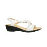 Sandalias de tiras trenzadas con cuña en tonos azul, rojo y blanco