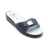 Chanclas con hebilla dorada ajustable en azul marino