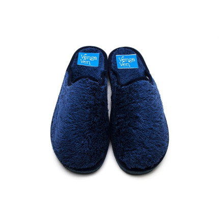 Zapatillas de algodón con la puntera cerrada de color azul marino