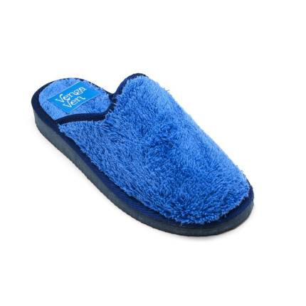 Zapatillas de algodón con la puntera cerrada de color azul francia