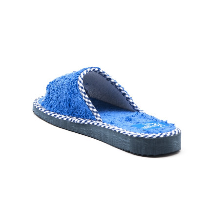 Zapatillas de algodón con puntera abierta de color azul francias