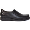 Fluchos 6275 negro - Zapatos de piel con suela antideslizante, muy anchos, plantilla extraíble