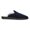 Zapatillas de casa destalonadas para hombre con forro de borreguillo y bordado, azul marino