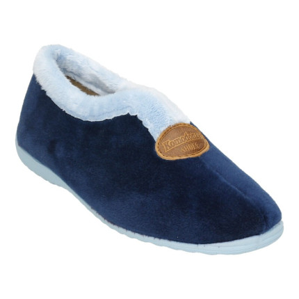 Zapatillas de casa para mujer planas muy suaves en colores combinados , tono azul