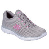 Skechers 12985 gris  - Zapatillas de tela de rejilla con cordones elásticos y plantilla memory foam