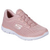 Skechers 12985 rosa - Zapatillas de tela de rejilla con cordones elásticos y plantilla memory foam