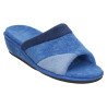 Zapatillas de casa de verano de toalla en tres colores azules combinados, muy ligera
