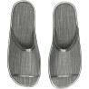 Zapatillas de casa de verano para hombre con puntera abierta y tela en color gris