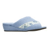 Zapatillas de casa de verano con cuña forrada al tono y plantilla anatómica en color azul azafata