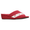 Zapatillas de casa de verano con cuña forrada al tono y plantilla anatómica en color rojo oporto