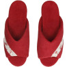 Zapatillas de casa de verano con cuña forrada al tono y plantilla anatómica en color rojo oporto