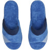 Zapatillas de casa de verano de toalla en tres colores azules combinados, muy ligera