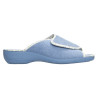 Zapatillas de casa de verano con cierre de velcro adaptable y material de toalla  cuña de goma en azul claro