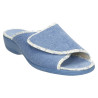 Zapatillas de casa de verano con cierre de velcro adaptable y material de toalla  cuña de goma en azul claro