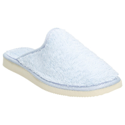 Zapatillas de algodón con la puntera cerrada de color azul claro, planas y muy ligeras