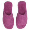 Zapatillas de casa para mujer, planas, de toalla MORADO y puntera abierta