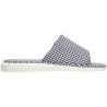 Zapatillas de tela con puntera abierta, planas y estampado vichy en azul marino