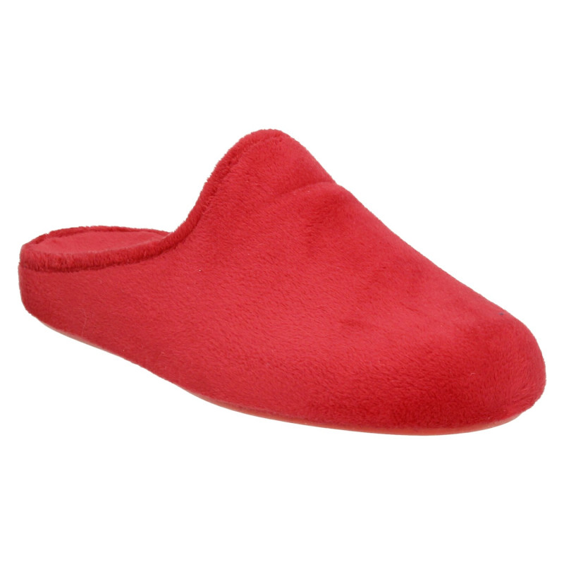 Zapatllas de estar en casa para mujer, lisas, color rojo, talon almohadillado