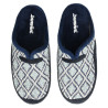 Zapatillas casa para mujer sin talon, de lana y plantilla extraíble, en tonos azules