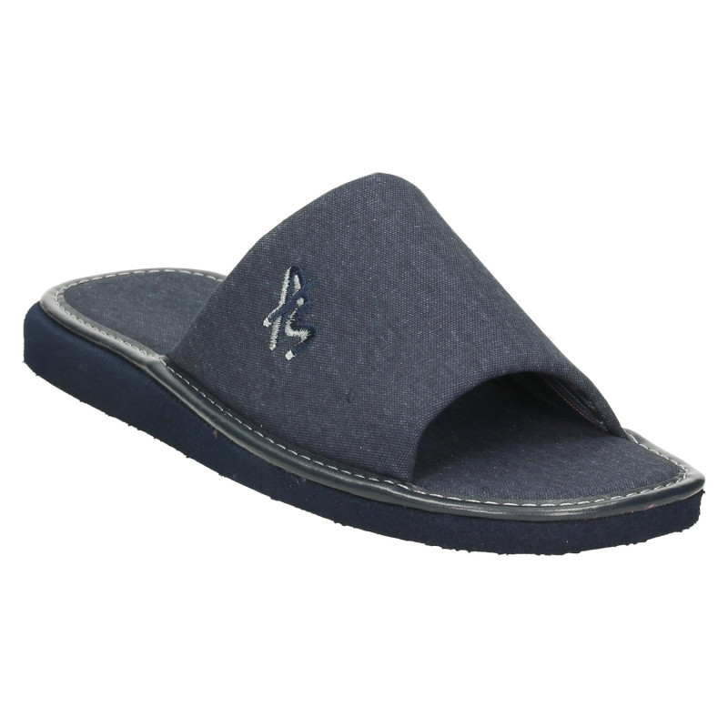 Zapatillas de casa para hombre de verano en tela azul tejano máxima calidad