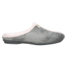 Zapatillas de casa para mujer en suave tejido de color gris con forro combinado en rosa