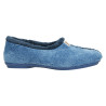 Zapatillas cerradas de talón de casa para mujer en suave tejido de color azul francia con forro combinado en marino