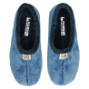 Zapatillas cerradas de talón de casa para mujer en suave tejido de color azul francia con forro combinado en marino