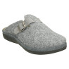 Zapatillas de casa para hombre en paño de color gris claro con hebilla lateral y plantilla superalhomadillada