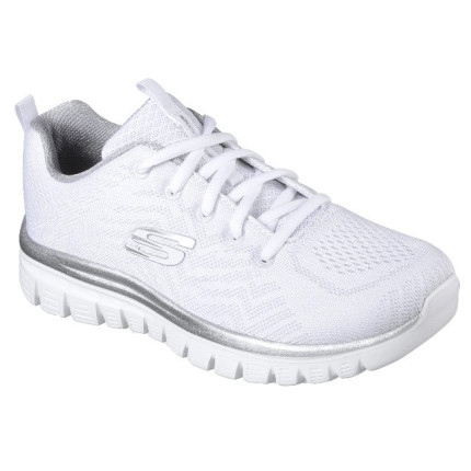 Skechers 12615 blanco - Zapatillas de calle y deporte de tela calada en capas superpuestas plantilla memory foam
