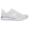 Skechers 12982 blanco - Zapatillas de cordones de tela con plantilla de gel memory foam