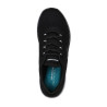 Skechers 12985 negro con piso blanco - Zapatillas de tela de rejilla con cordones elásticos y plantilla memory foam