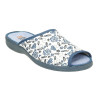 Zapatillas de casa para mujer con dibujo de flores estampado en azul marino