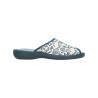 Zapatillas de casa para mujer con dibujo de flores estampado en azul marino