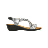 Sandalias de trencitas en color plomo con cuña y plantilla almohadillada