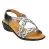 Sandalias de trencitas en color plomo con cuña y plantilla almohadillada