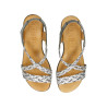 Sandalias de trencitas en color plomo con cuña y plantilla almohadillada