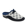Zapatillas sin talon para casa con plantilla extraíble en paño azul marino