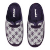 Zapatillas sin talon para casa con plantilla extraíble en paño morado